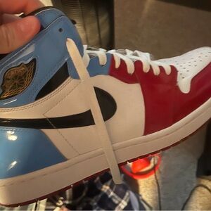 Nike Men's Red, Blue, and White Sneakers